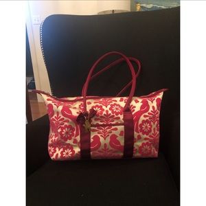 Pink Burnout Velvet Duffel Bag